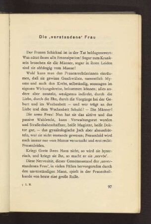 Die "verstandene" Frau