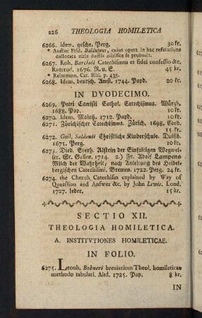 226-281, Sectio XII. Theologia Homiletica