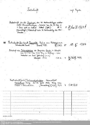Festschrift Feier - Tagungen