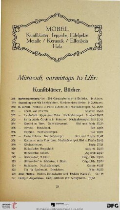 Kunstblätter, Bücher (Nr. 258-315)