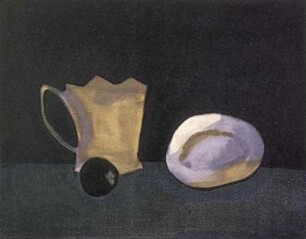 Stilleben mit schwarzer Kugel