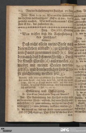 Von der Auferstehung des Fleisches.