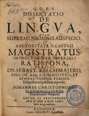 Dissertatio De Lingva