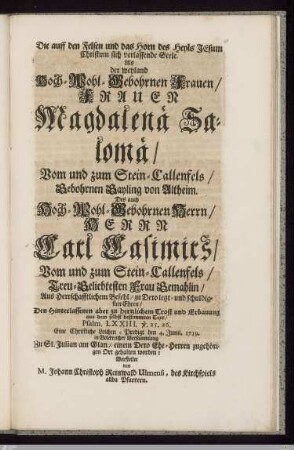 Leichenpredigt Magdalena Salome