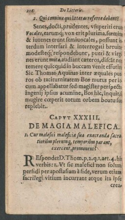 Caput XXXIII. De Magia Malefica.