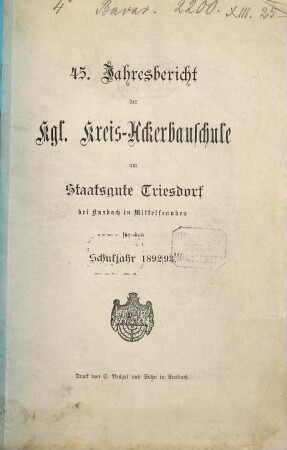 Jahresbericht. 1892/93 = 45