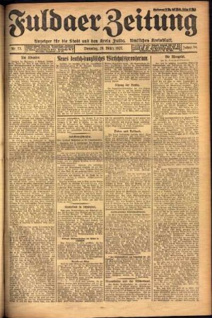 Ausgabe vom Dienstag, den 29. März 1927.