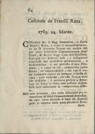 Costituto de Fratelli Rana.