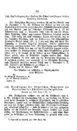 Aufbringung der Kosten für Schulrevisionen in der Provinz Preußen : [V. Elementarschulwesen]