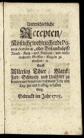 Unterschiedliche Recepten.