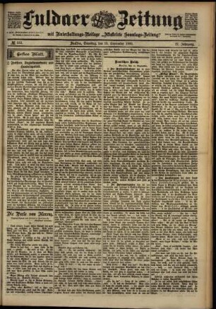 Erste Ausgabe vom Samstag, den 15. September 1900.