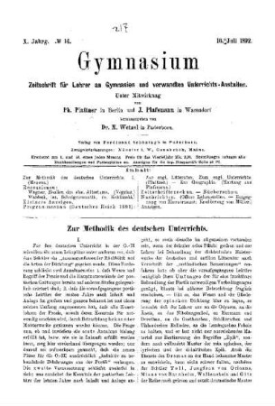 Zur Methodik des deutschen Unterrichts