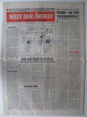 Wochenzeitung des Deutschen Gewerkschaftsbundes "Welt der Arbeit" u.a. zur Bevölkerungsstruktur