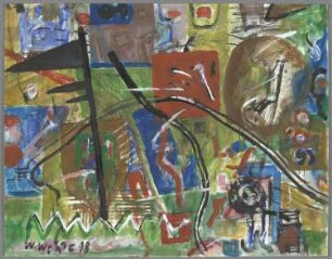 Landschaft mit Wappen und Wimpel