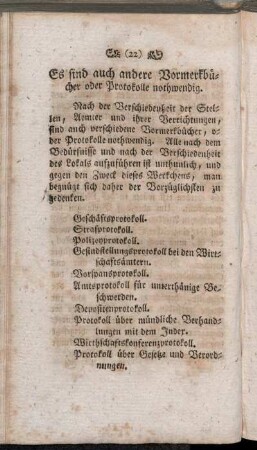 Es sind auch andere Vormerkbücher oder Protokolle nothwendig.