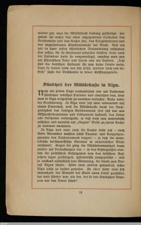 Blindheit der Militärkaste in Riga