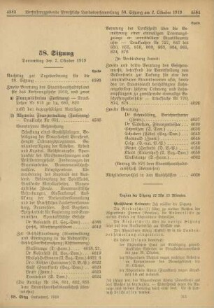 58. Sitzung, Donnerstag den 2. Oktober 1919
