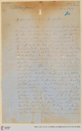 Brief von Johann Friedrich Minssen an Georg Gottfried Gervinus