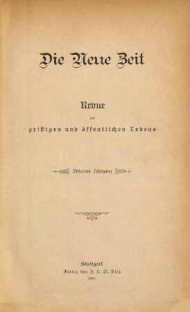 Die neue Zeit : Wochenschrift der Deutschen Sozialdemokratie. 7. 1889