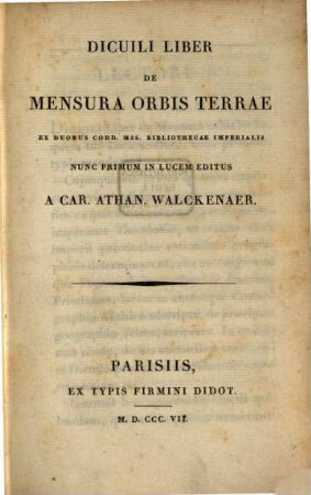 Diculi Liber de Mensura orbis terrae