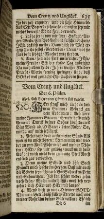 Vom Creutz und Unglück.