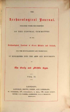 The archaeological journal. 2. 1846