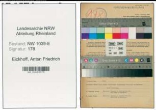 Entnazifizierung Anton Friedrich Eickhoff , geb. 04.03.1904 (Wissenschaftsassistent)
