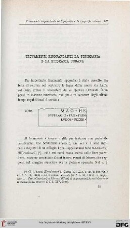 15: Trovamenti risguardanti la topografia e la epigrafia urbana, [21]