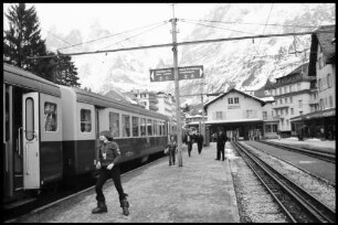 Grindelwald: Züge am Bahnhof