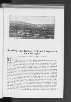 Grossherzoglich Badische Heil- und Pflegeanstalt Emmendingen.