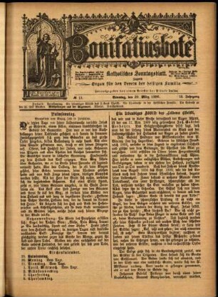 Erste Ausgabe vom Sonntag, den 29. März 1896.