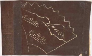 Katagami - Fächer mit Fujimotiv