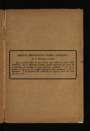 Errata importante sobre "Extraña" de V. Martínez Cuitiño