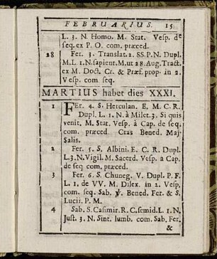 Martius habet dies XXXI.