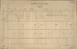 Krankenhaus der Stadt Lemgo Längsschnitt Bauplan Juni 1899
