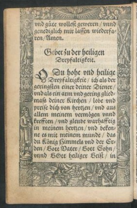 Gebet zu der heiligen Dreyfaltigkeit.