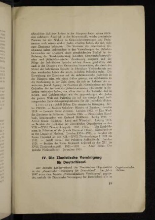 IV. Die Zionistische Vereinigung für Deutschland.