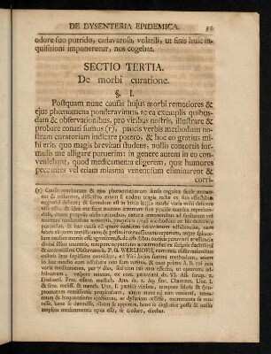 31-37, Sectio Tertia. De morbi curatione. § I. - § V.