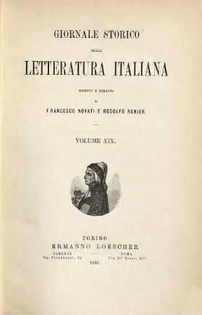 Giornale storico della letteratura italiana. 19 = A. 10. 1892