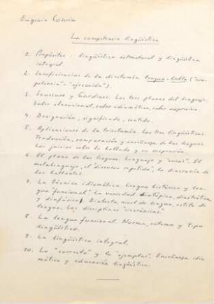 La competencia lingüística : Konferenzmaterial
