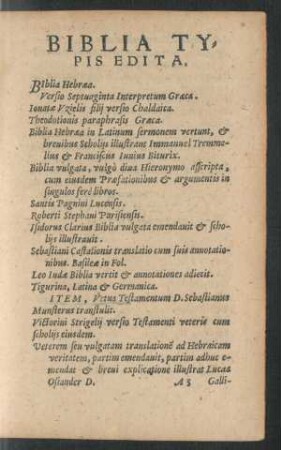 Biblia Typis Edita.