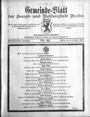 1917,41: Nr. 41, 14. Oktober 1917