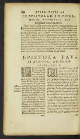 In Epistolam Ad Philemonem Argumentum ...