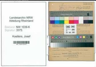 Entnazifizierung Josef Koetters , geb. 12.07.1899 ()