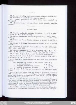Problèmes.