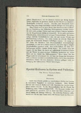 Spezial-Kulturen in Syrien und Palästina.