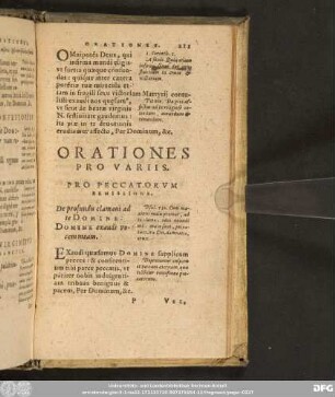 Orationes Pro Variis. Pro Peccatorum Remissione.