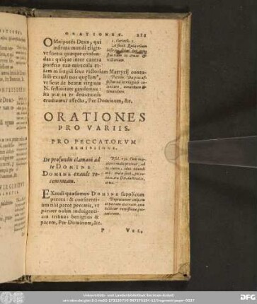Orationes Pro Variis. Pro Peccatorum Remissione.