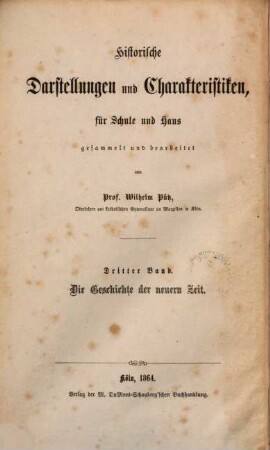 Die Geschichte der neuern Zeit : in abgerundeten Gemälden für Schule und Haus