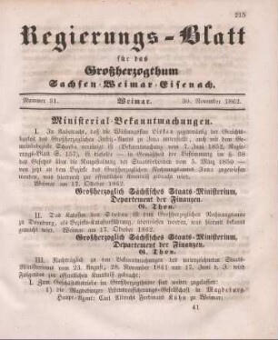 Nr. 31 : 30. November 1862